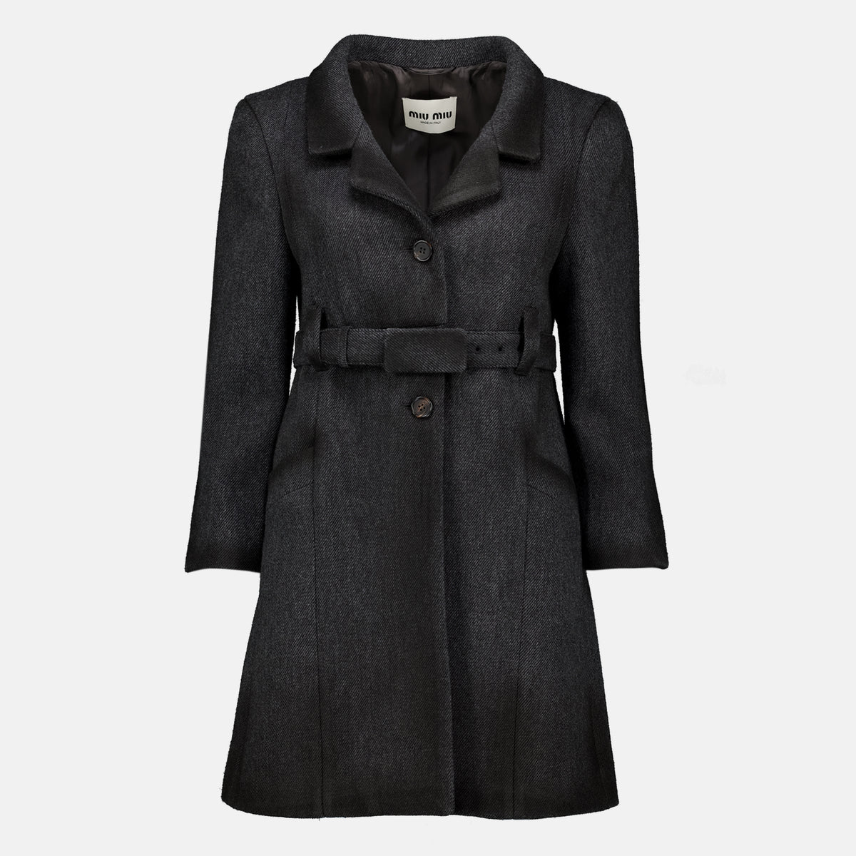 Manteaux Grau Wollmantel Miu Miu Gris Femme