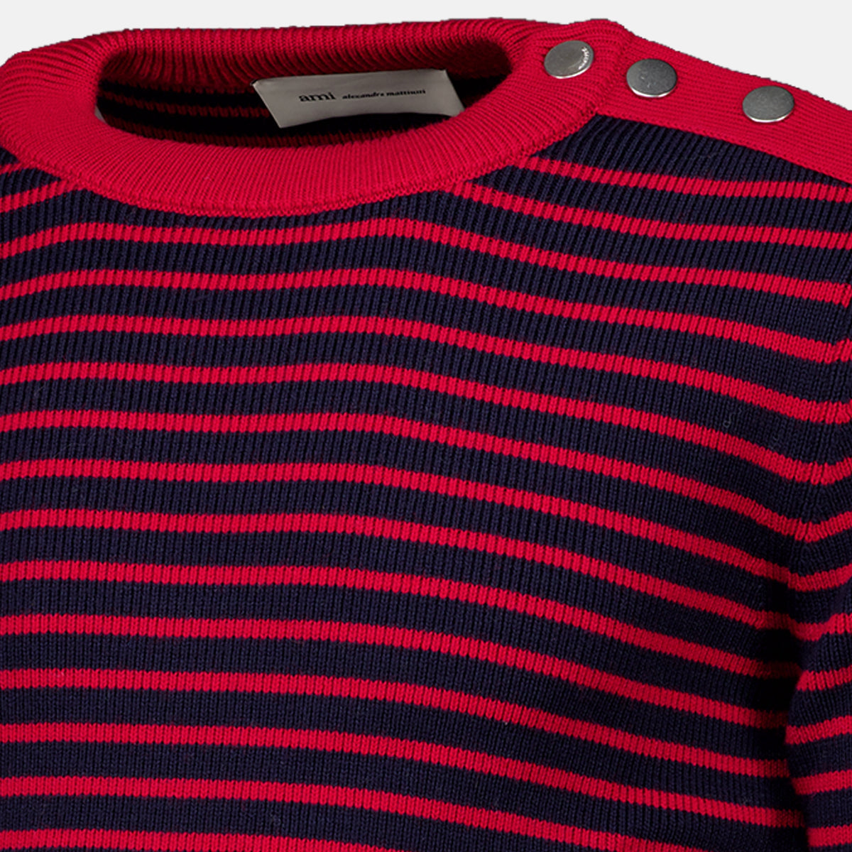 Sweatshirts Pull marinière rouge en laine Ami PARIS Rouge Unisexe