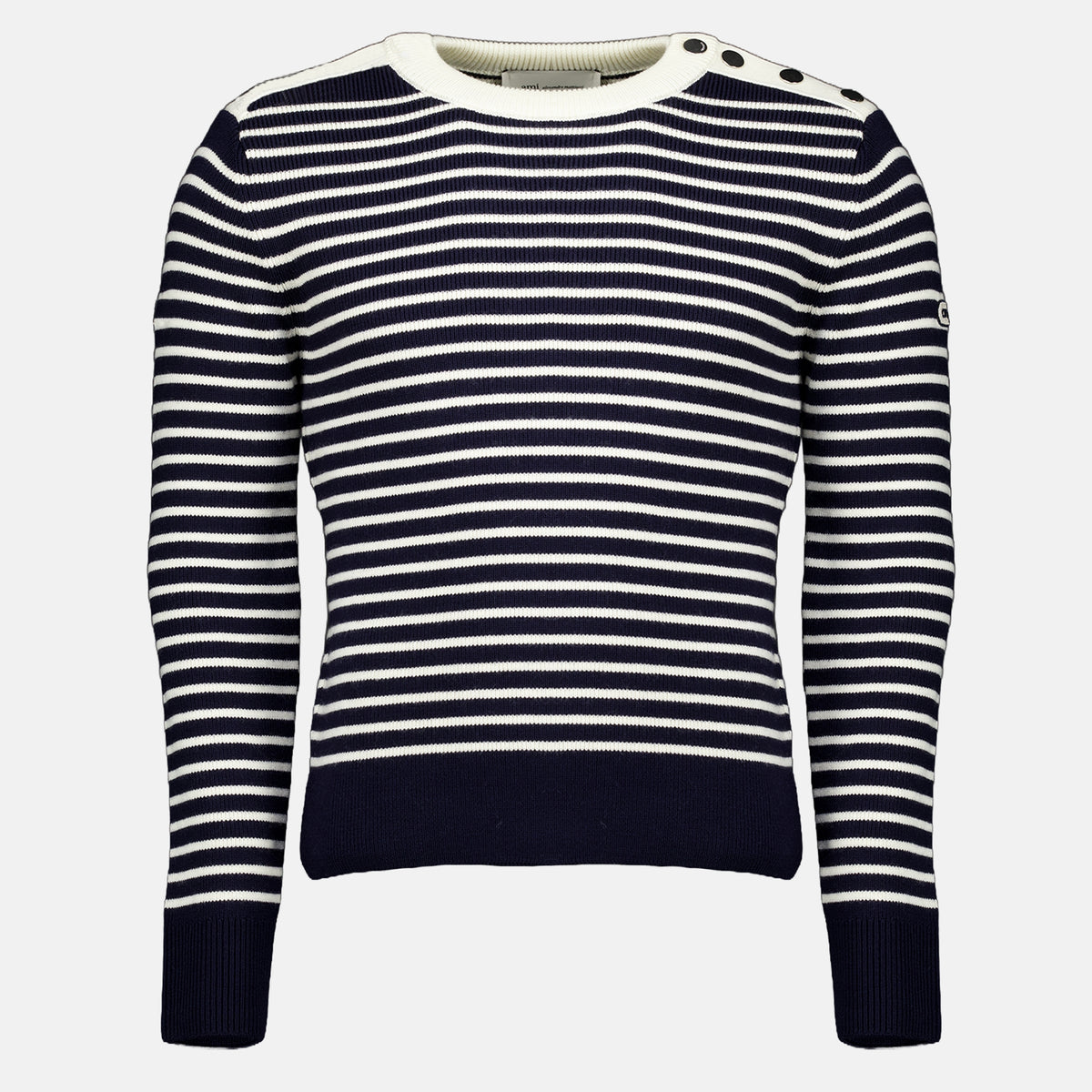 Sweatshirts Pull marinière bleu en laine Ami PARIS Bleu foncé Unisexe