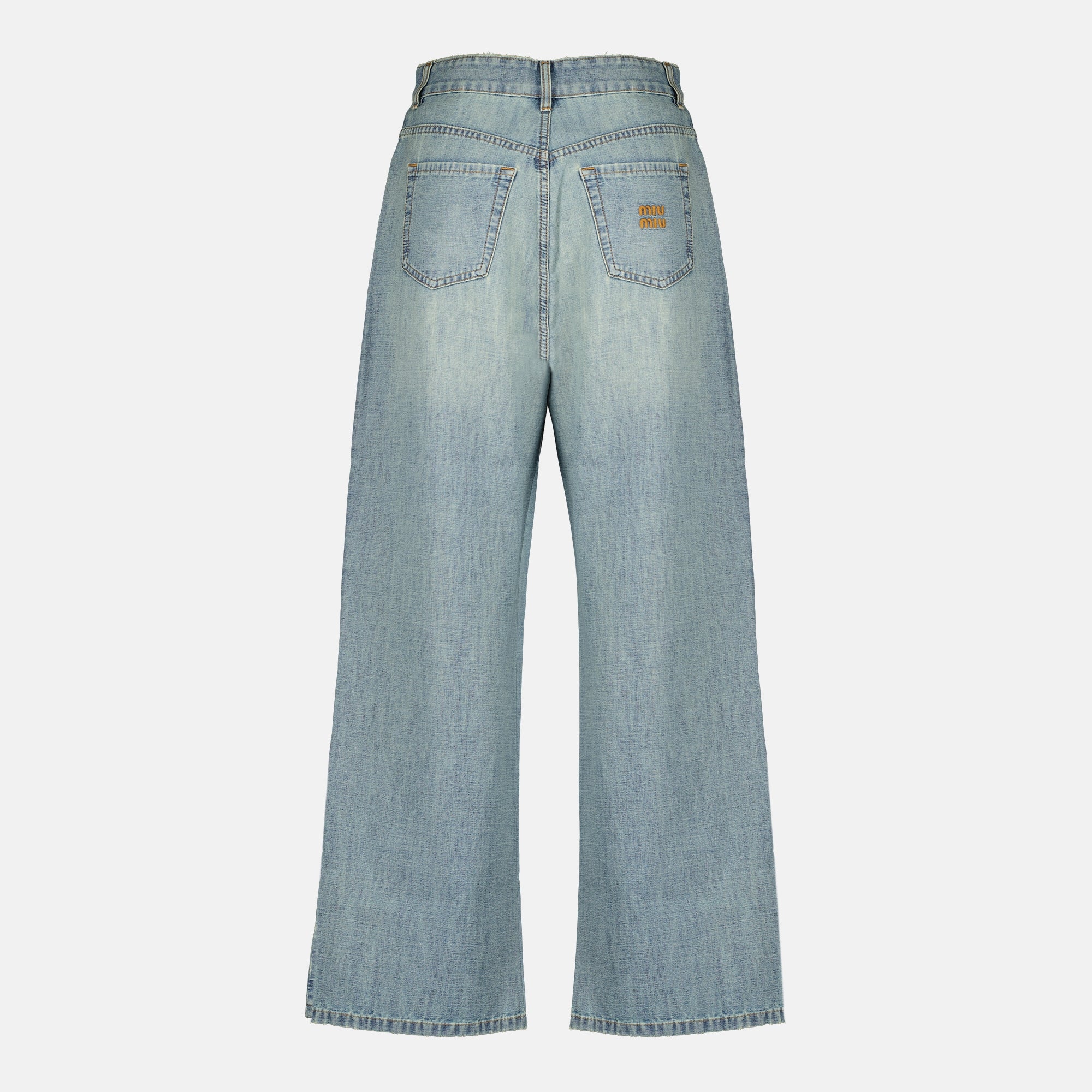 Pantalons Blue Chambray Jeans Miu Miu Bleu Femme