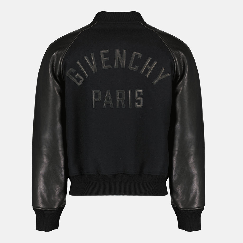 Image de l'article Bomber bi-matière noir de la marque Givenchy pour Homme - Saison Printemps-Été 2026 - Vue de Dos