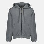 Imagen de la sudadera con cremallera gris de la marca Moncler para Hombre - Temporada Otoño-Invierno 2025 - Vista Frontal