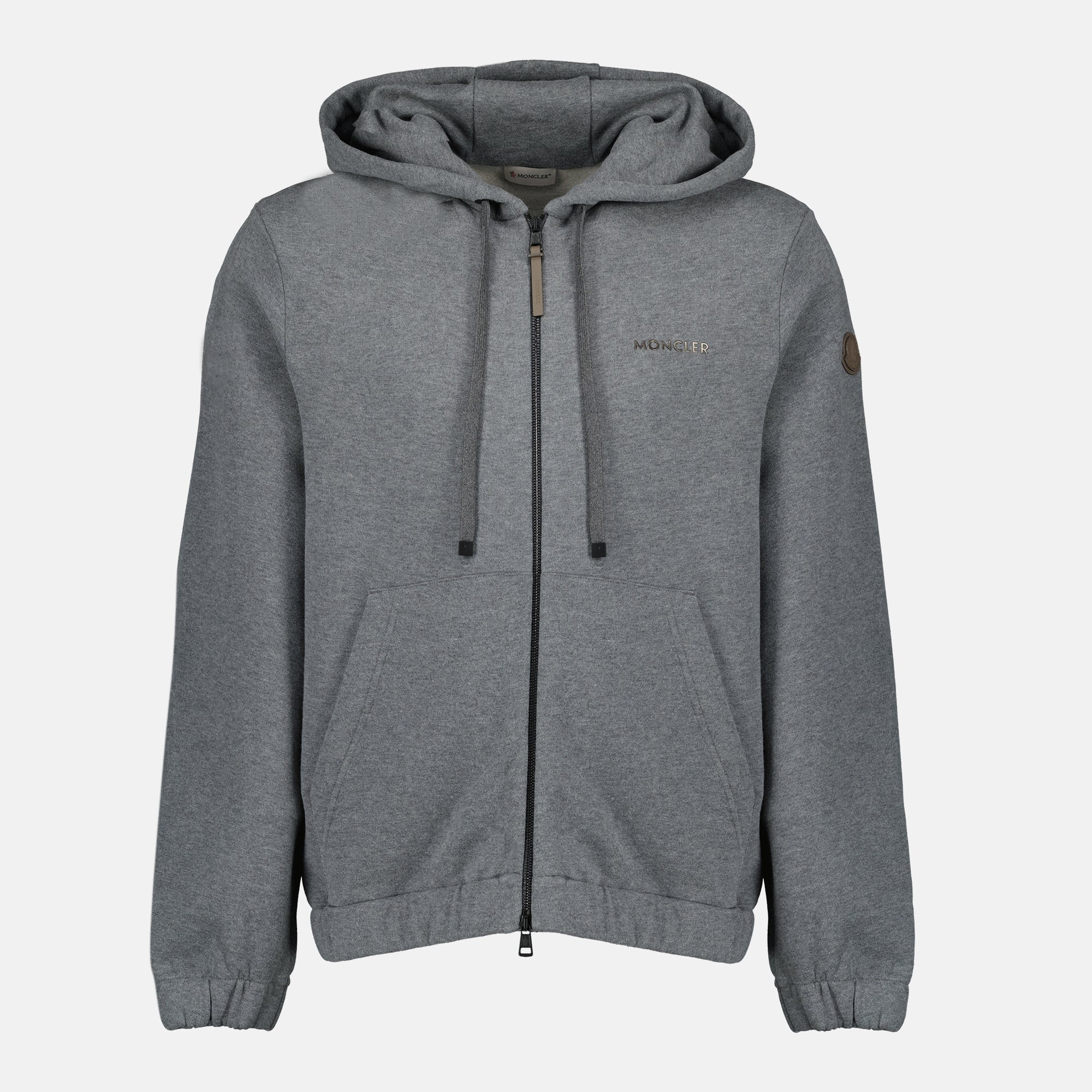 Image de l'article Sweat zippé gris de la marque Moncler pour Homme - Saison Automne-Hiver 2025 - Vue de Face