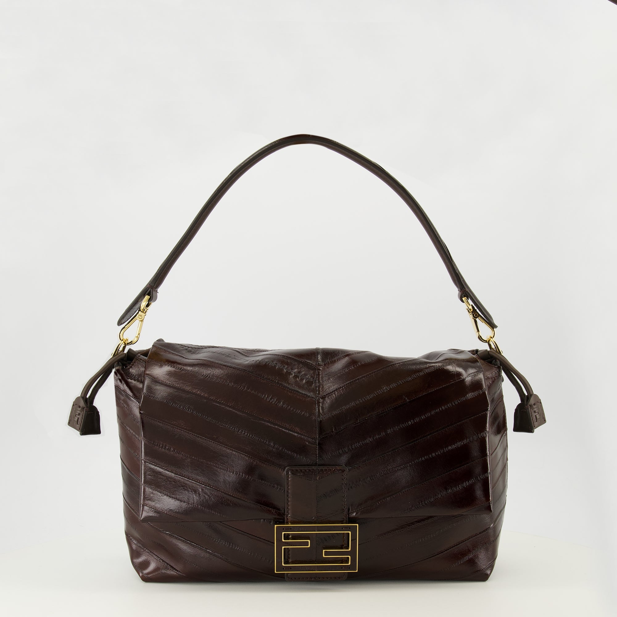 Image de l'article Sac Mamma Baguette en cuir marron de la marque Fendi pour Femme - Saison Automne-Hiver 2025 - Vue de Face