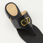 Scarpe aperte Sandali in Pelle VLogo Valentino Garavani Nero Femme