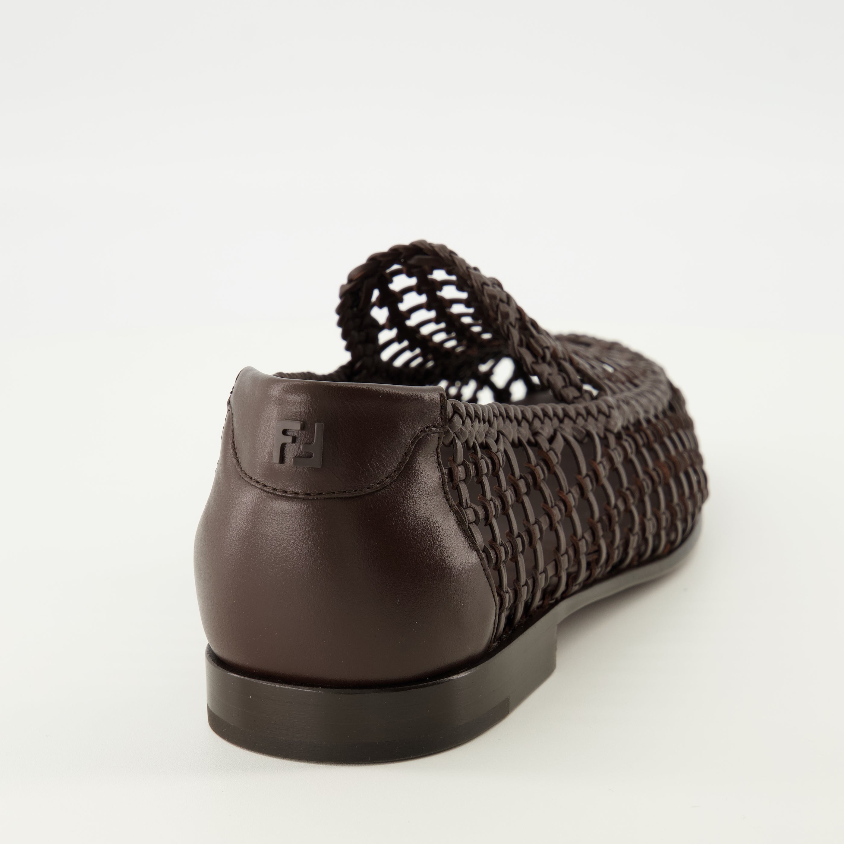 Mocassins Mocassins en cuir tressés marron Fendi Marron Homme