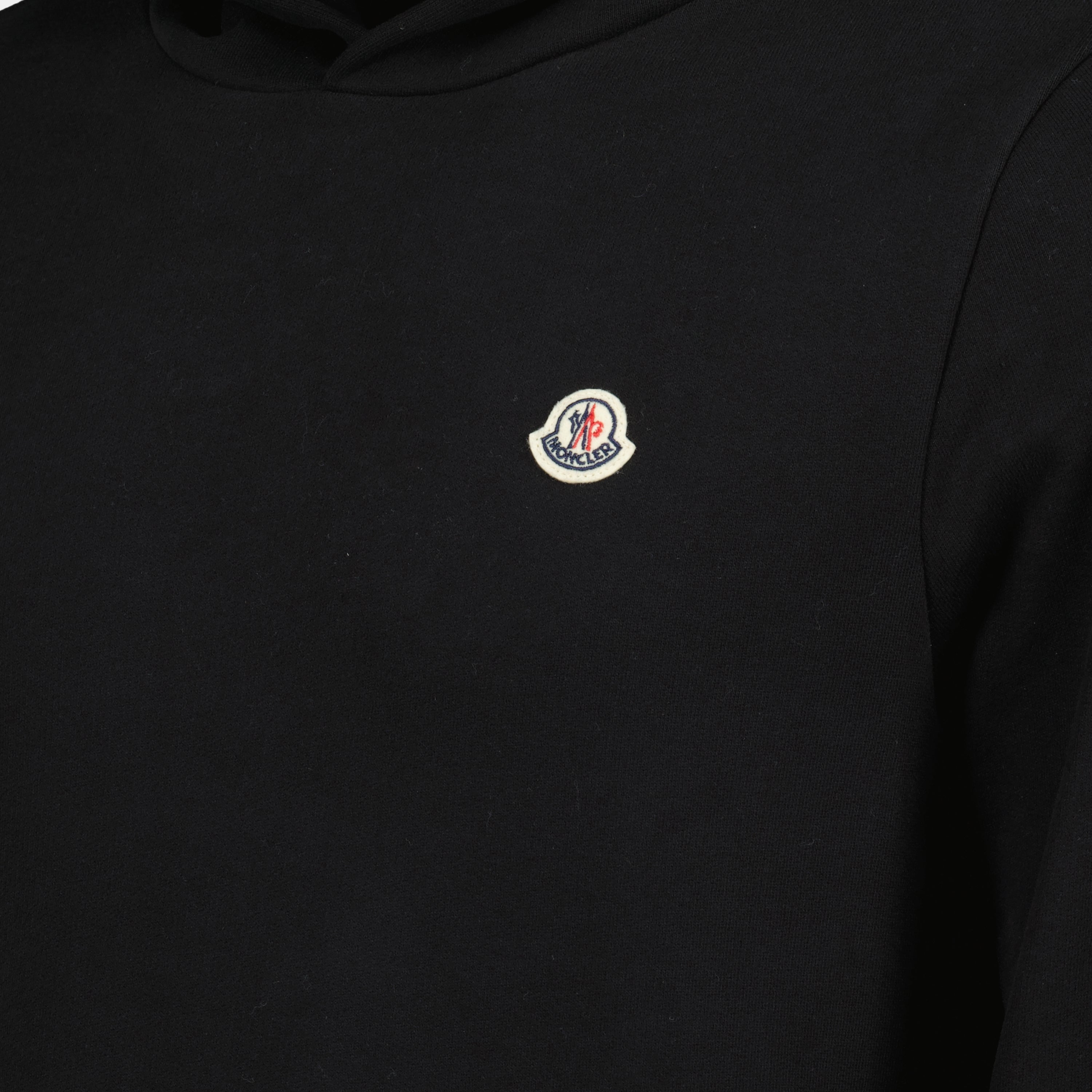 Sweatshirts Sweat à capuche logo Moncler Noir Homme