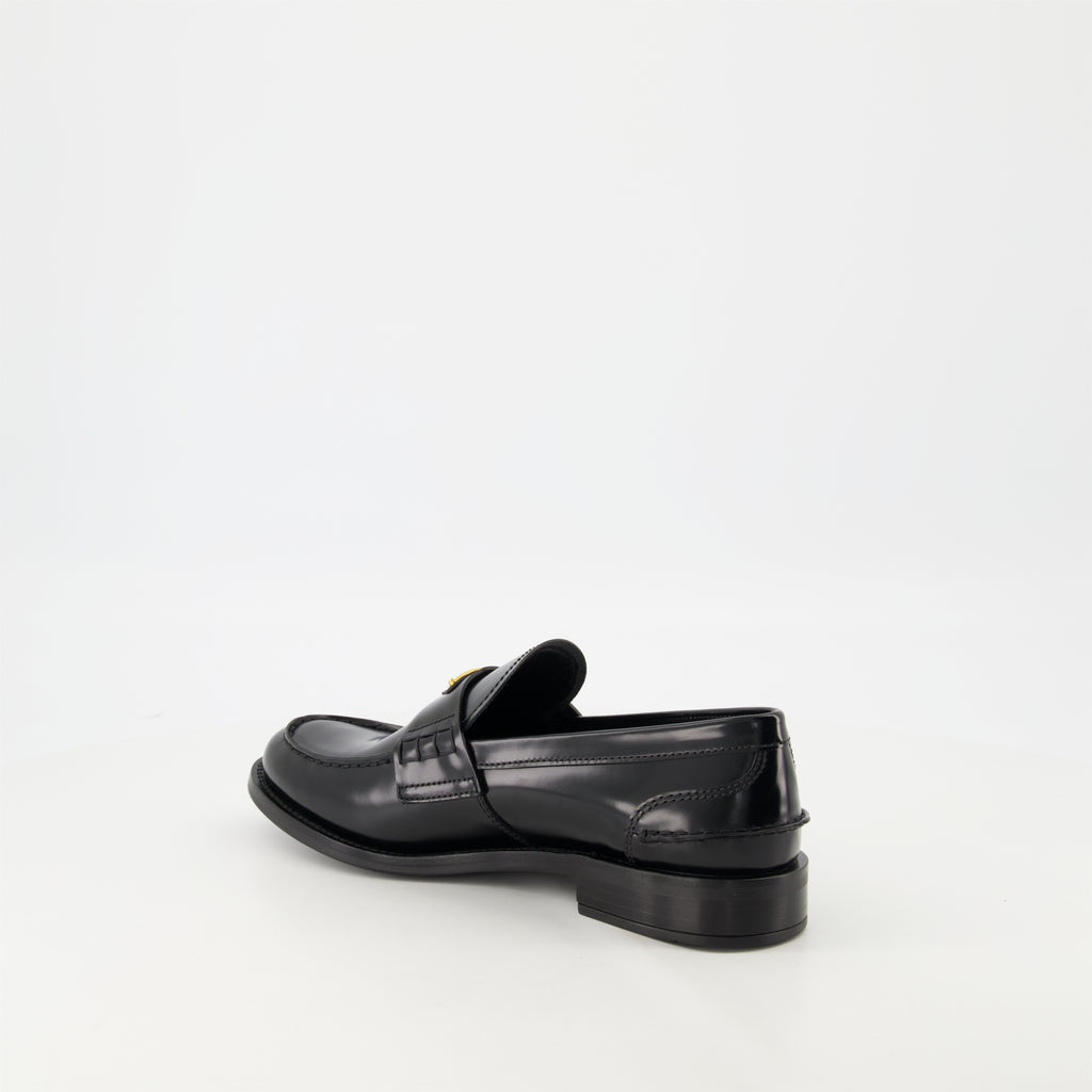 Loafers Black Leather Loafers Prada Black Femme