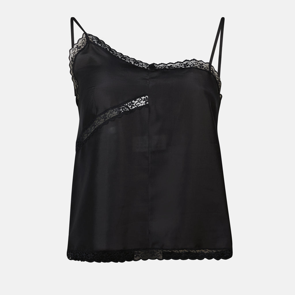 Tops Lace Top Mm6 Black Femme