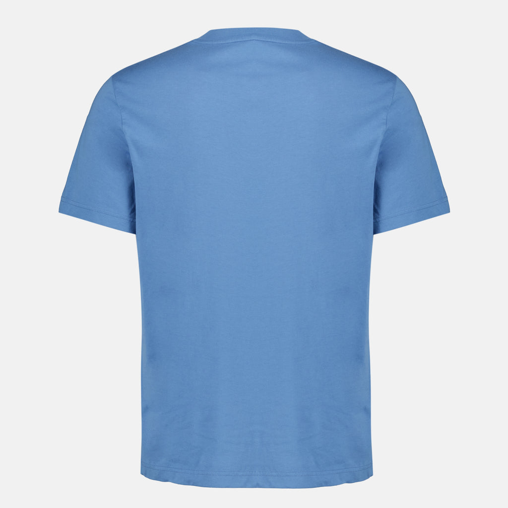T-shirts 파란색 3색 로고가 있는 면 티셔츠 Moncler Bleu Homme
