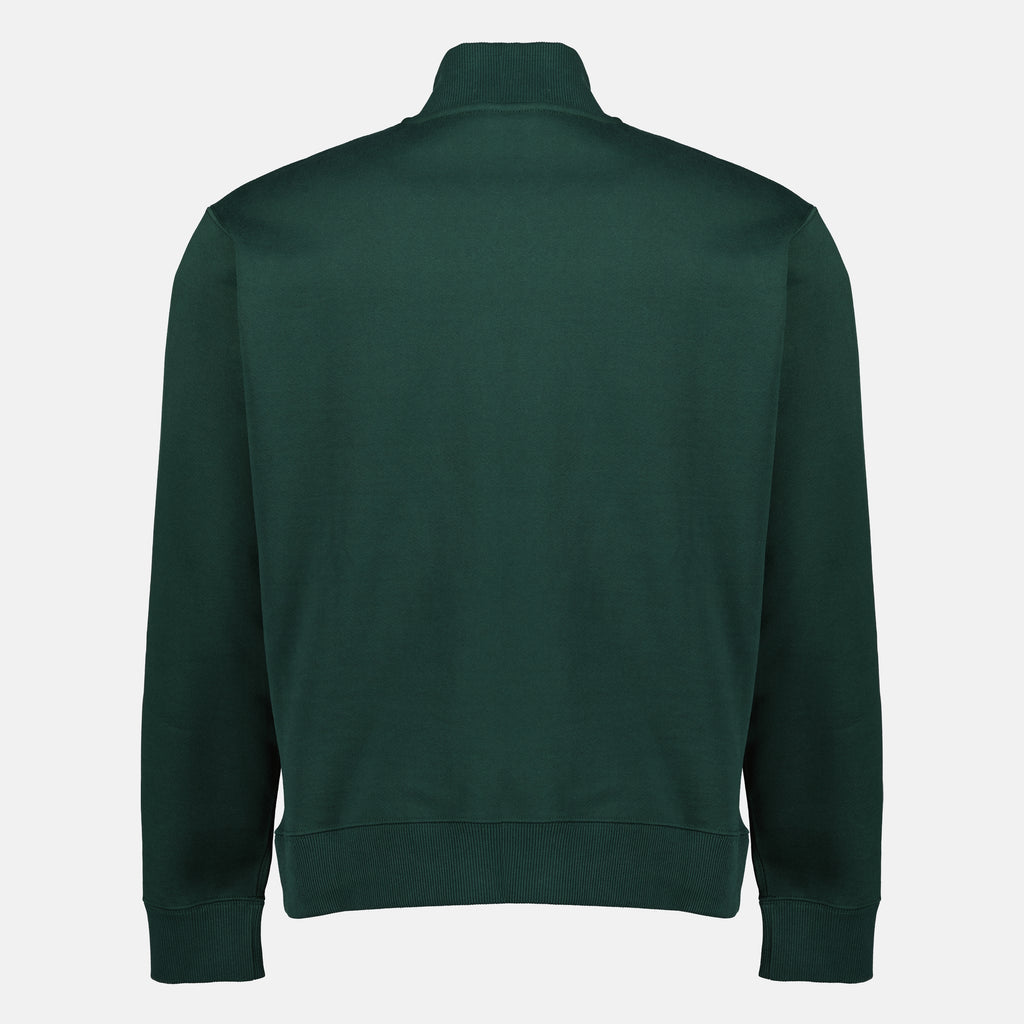 Image of the article Green cotton fleece zip-neck sweater by Dior for Men - Spring-Summer 2026 - Back View