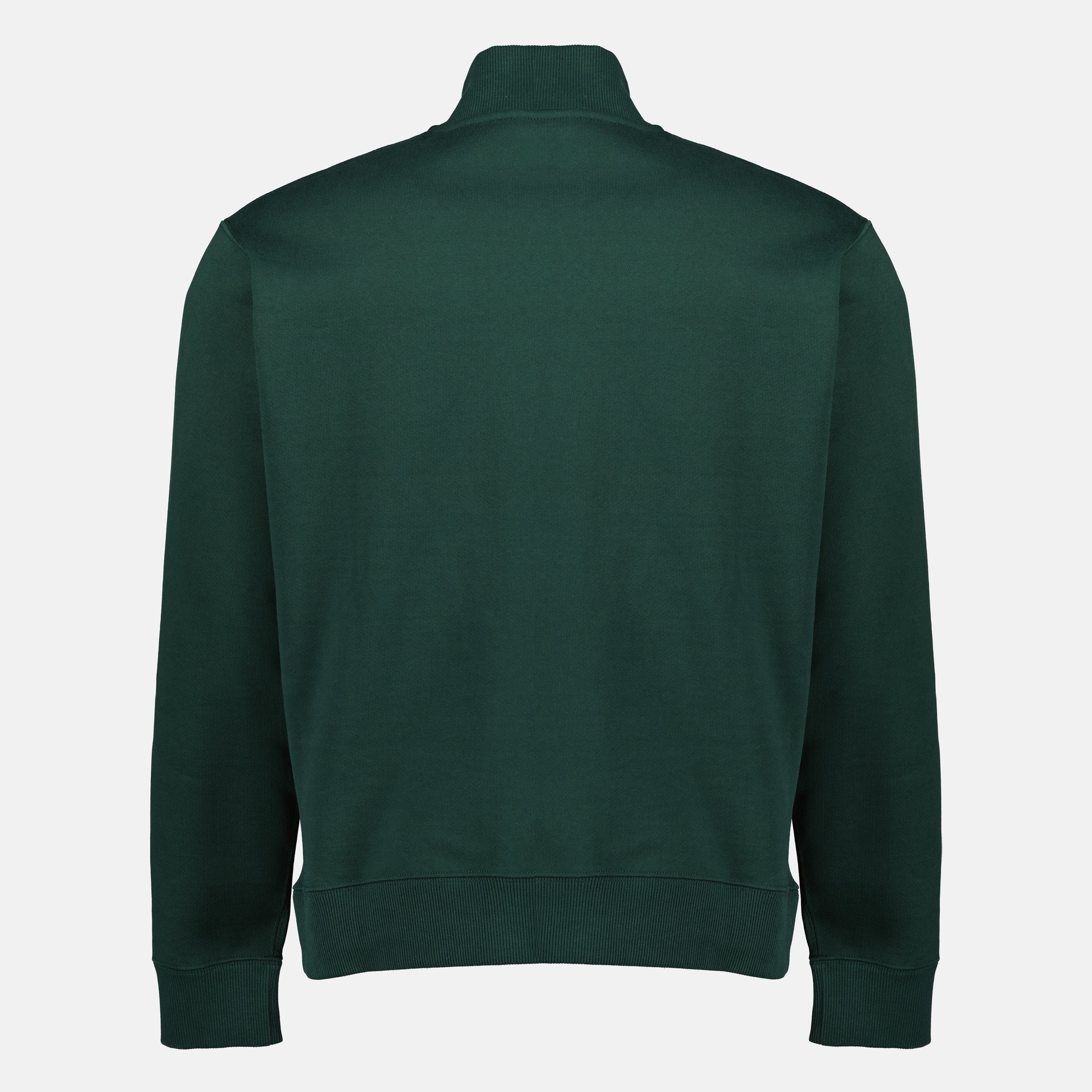 Image of the article Green cotton fleece zip-neck sweater by Dior for Men - Spring-Summer 2026 - Back View