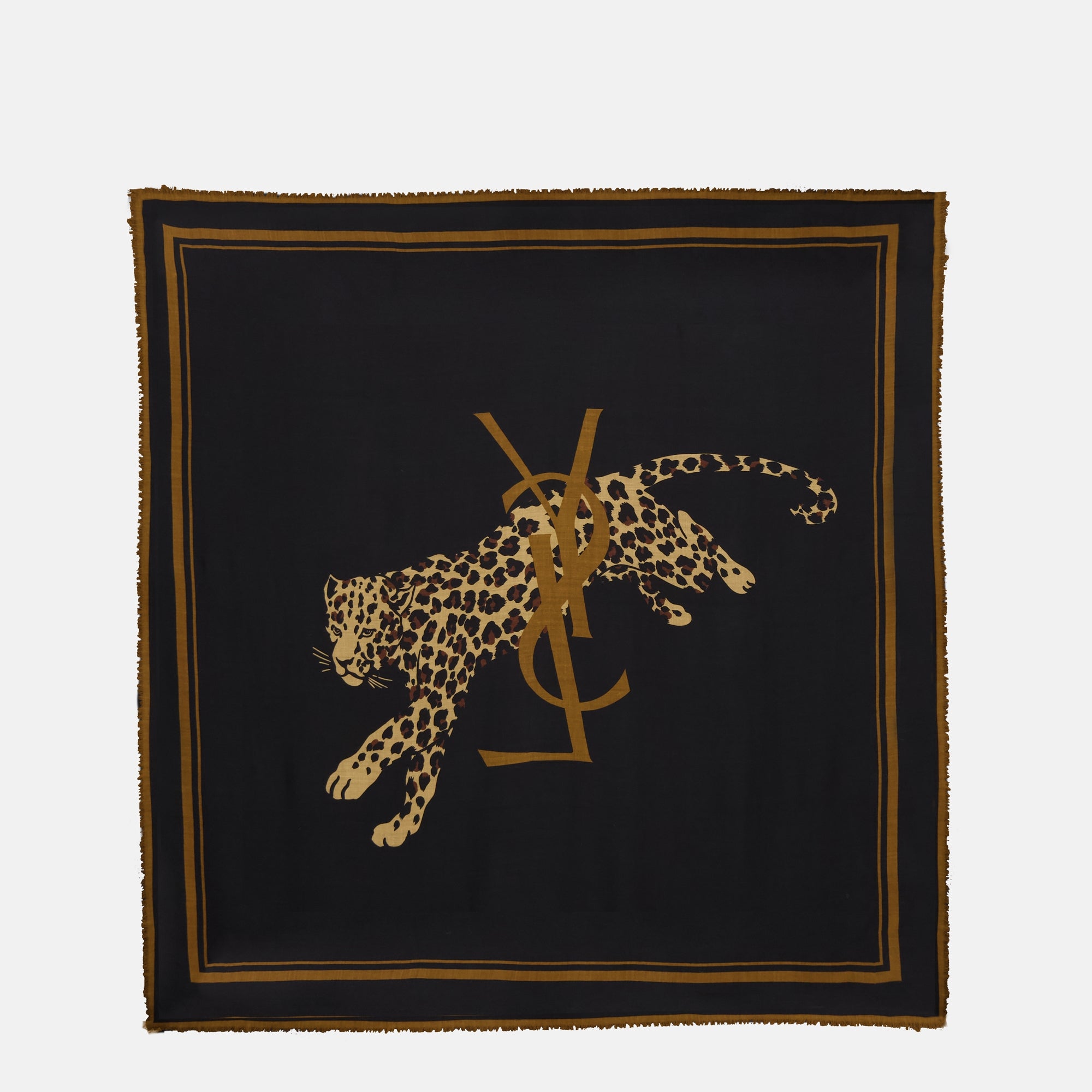 Image de l'article Carré Léopard de la marque Saint Laurent pour Unisex - Saison Automne-Hiver 2025 - Vue de Dos