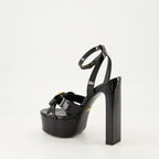 Open shoes Gianni Ribbon Heeled Sandals Versace Black Femme