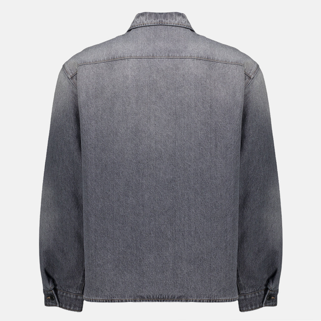 Chemises Camisa de mezclilla negra Prada Noir Homme