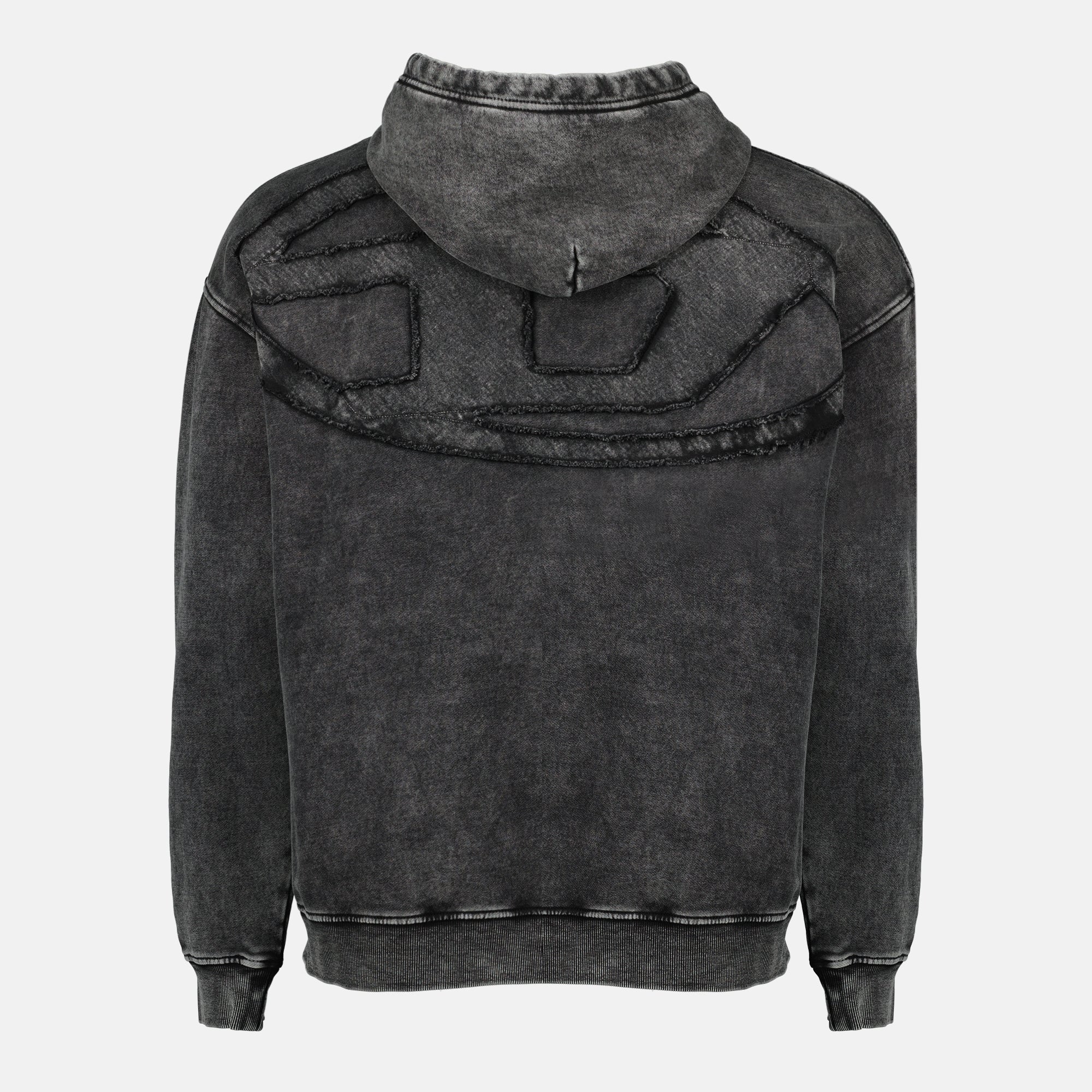 Sweatshirts Gray Denim Effect Hooded Sweatshirt Diesel Gris Homme