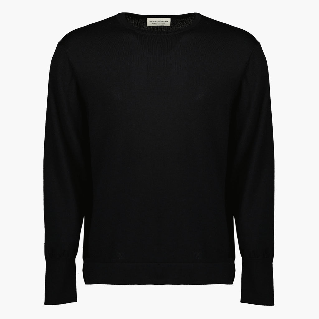 Maille Pull en laine noir Officine Générale Noir Unisexe