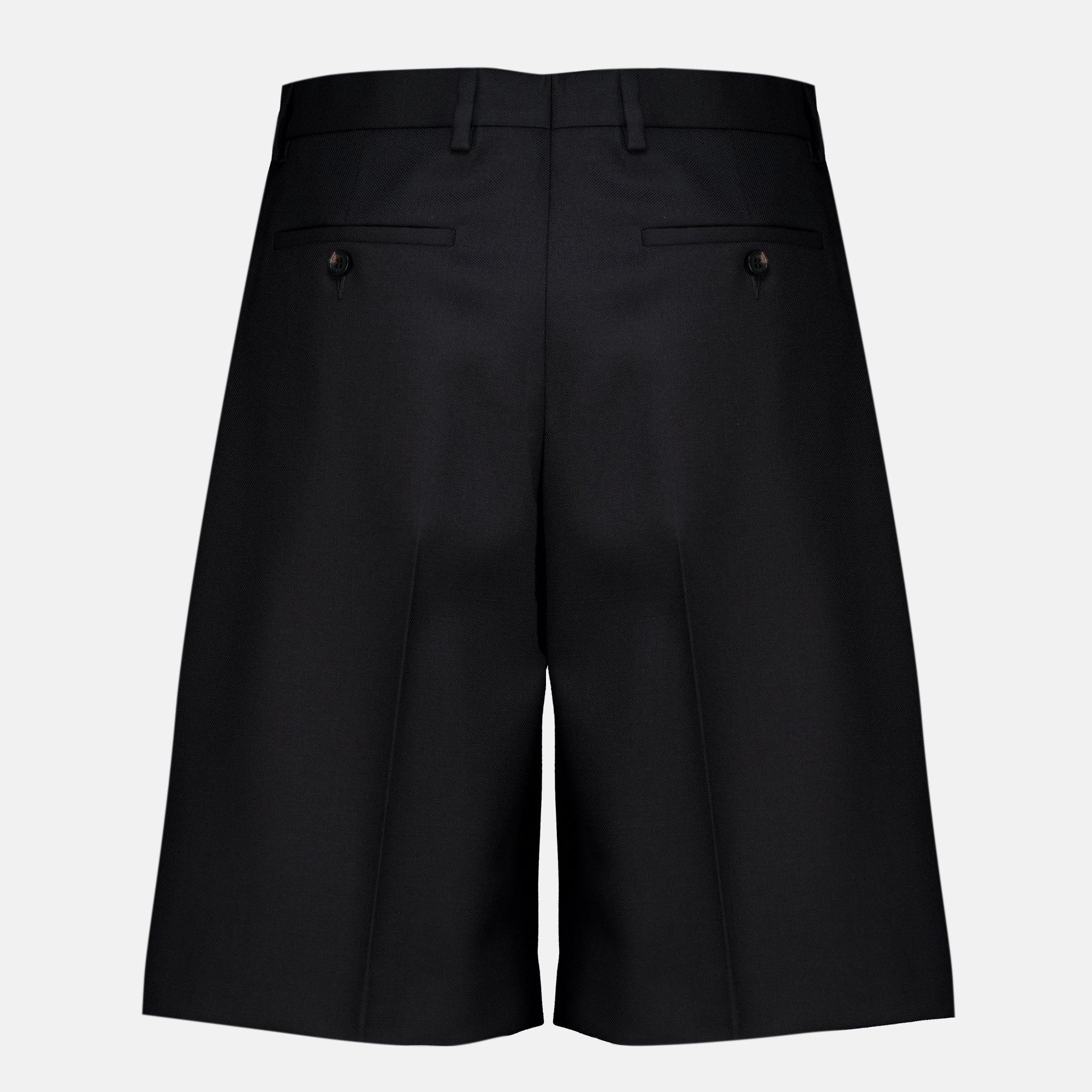 Shorts Schwarze Wollshorts in taillierter Passform Dior Noir Homme