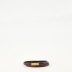 Imagen de la pulsera de doble vuelta en burdeos efecto cocodrilo de la marca Saint Laurent para Mujer - Temporada Otoño-Invierno 2025 - Vista Trasera