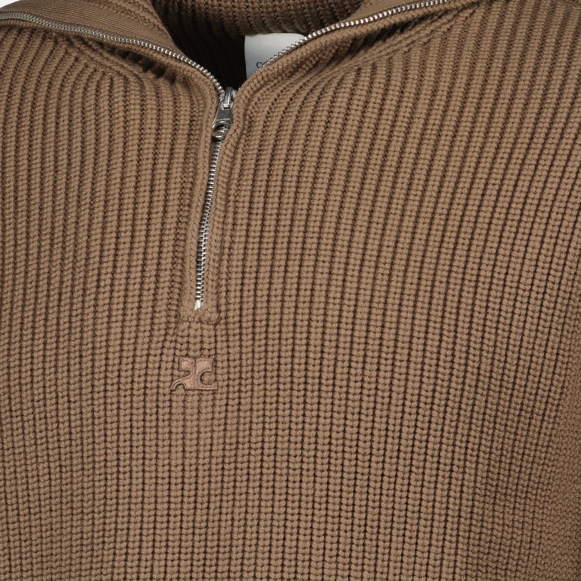 Image of the Courrèges Men's Trucker Sweater - Autumn-Winter 2025 - Detailed View_3