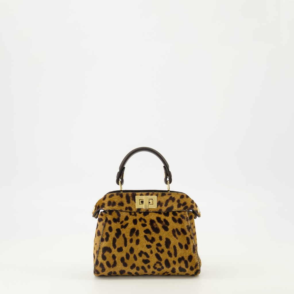 Imagem da bolsa Peekabbo nano leopardo da Fendi para Senhora - Sazonal Outono-Inverno 2025 - Vista Traseira