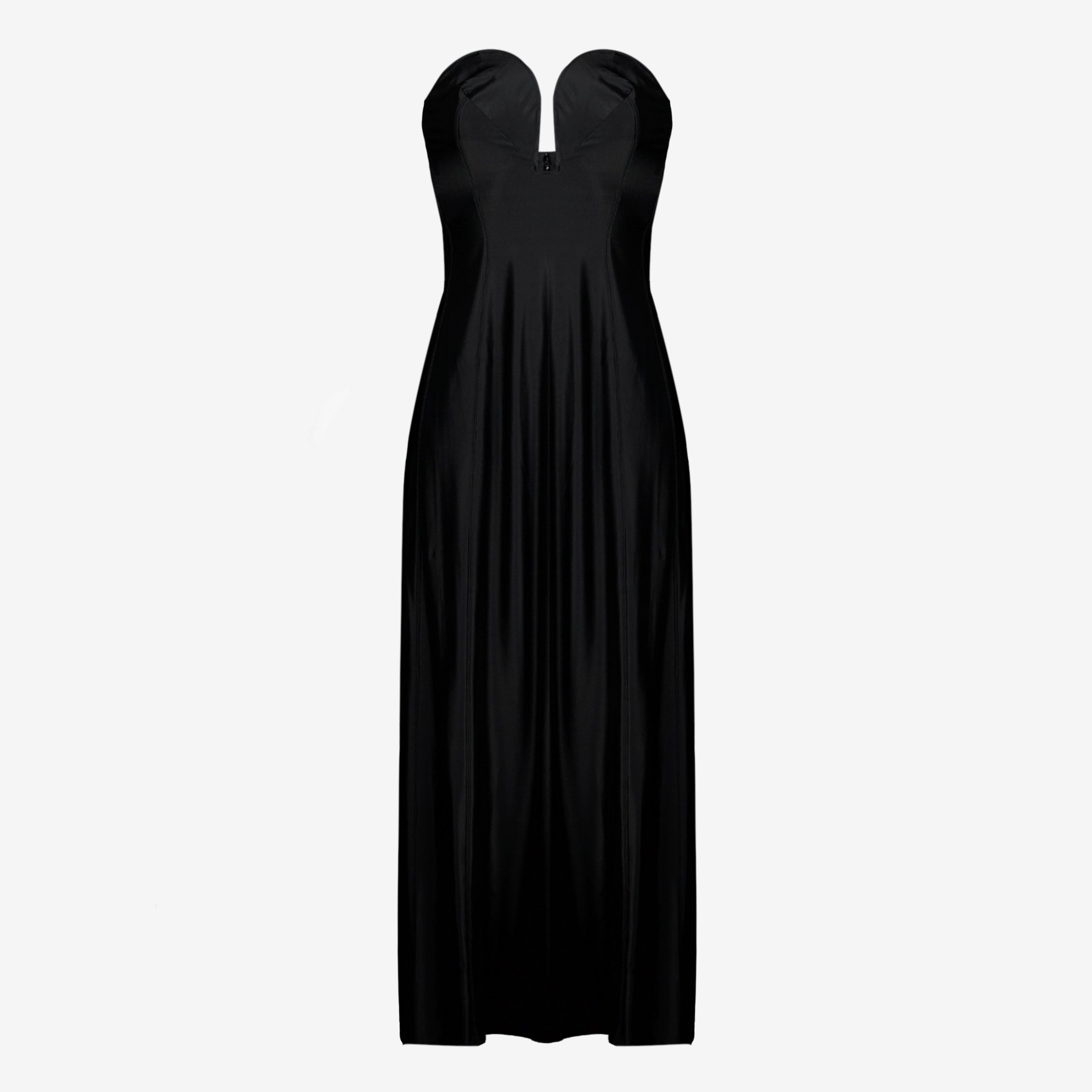 Robes Vestido Longo Preto em Jersey com Bustier Rabanne Noir Femme