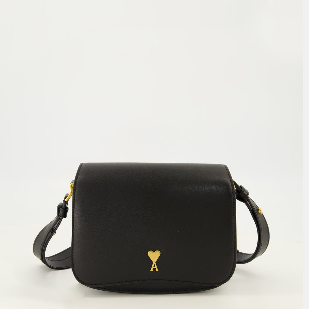 Sacs bandoulière 파리 파리 백 블랙 가죽 Ami PARIS Noir Unisexe