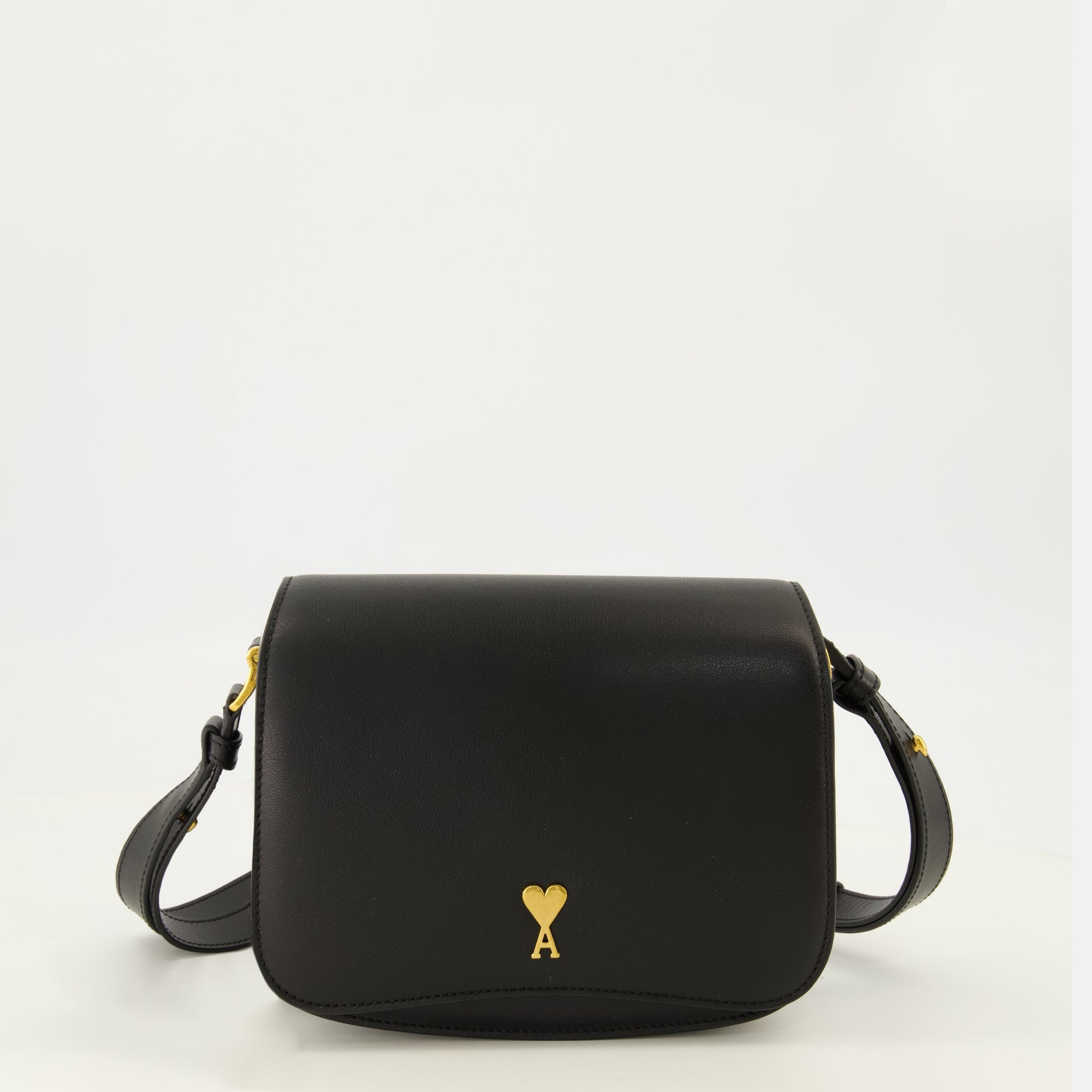 Sacs bandoulière 파리 파리 백 블랙 가죽 Ami PARIS Noir Unisexe
