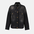 Jacken Barocco Denim Jacke Versace Schwarz Femme