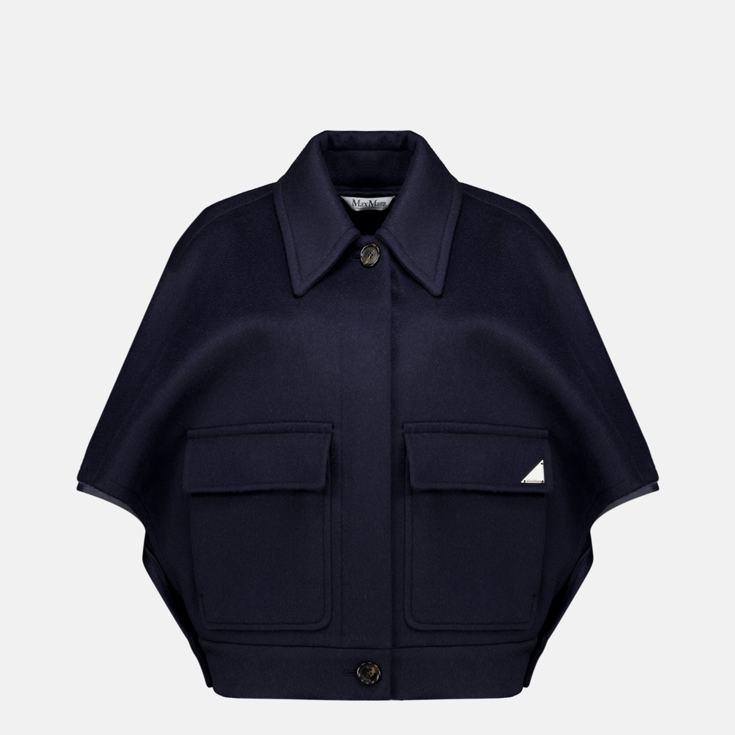 Vestes Boxy Cape aus Navy Cashmere Max Mara Bleu foncé Femme