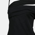 탑 블랙 비대칭 탑 Versace 검은색 Femme