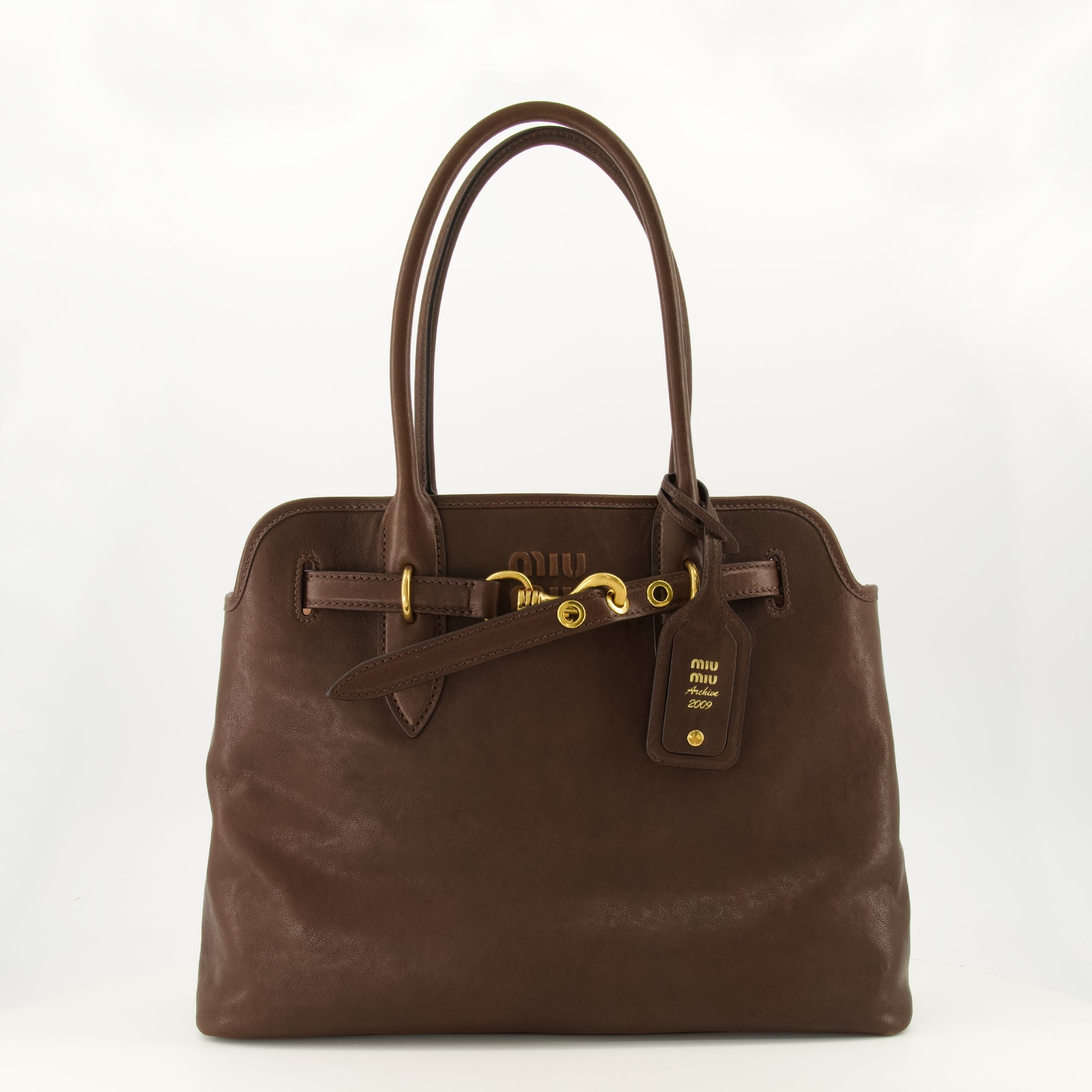Sacs à main et épaule Bolso de Aventura de Cuero Nappa Marrón Miu Miu Marron Femme