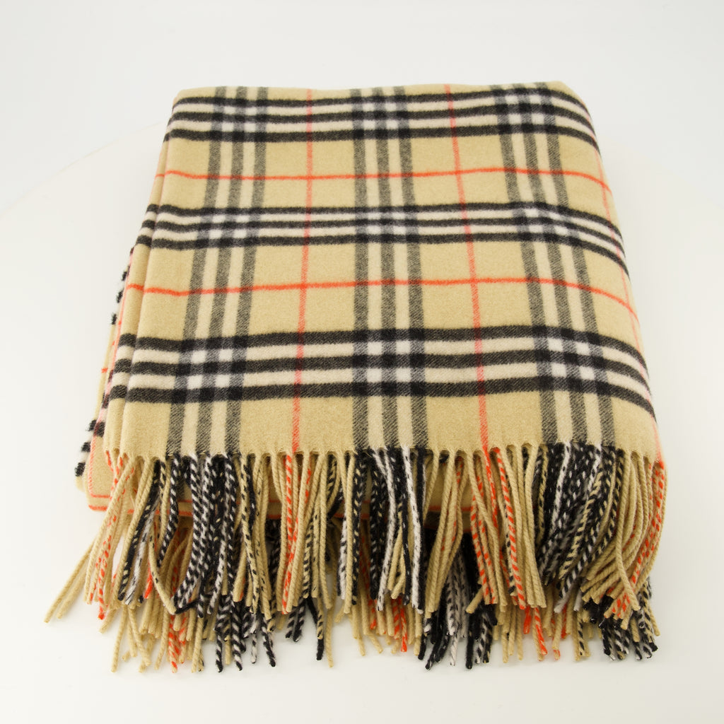 Lifestyle Bufanda Beig de Cachemira con Patrón de Cuadros Burberry Beige Unisexe