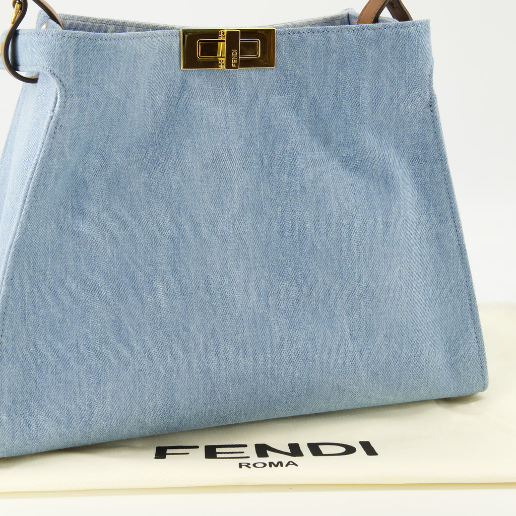 Sacs à main et épaule 펜디 웨이 미디엄 데님 블루 백 Fendi Bleu Femme