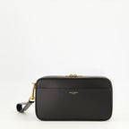 Image de l'article Pochette Saint Laurent Paris noir de la marque Saint Laurent pour Homme - Saison Printemps-Été 2026 - Vue de Face