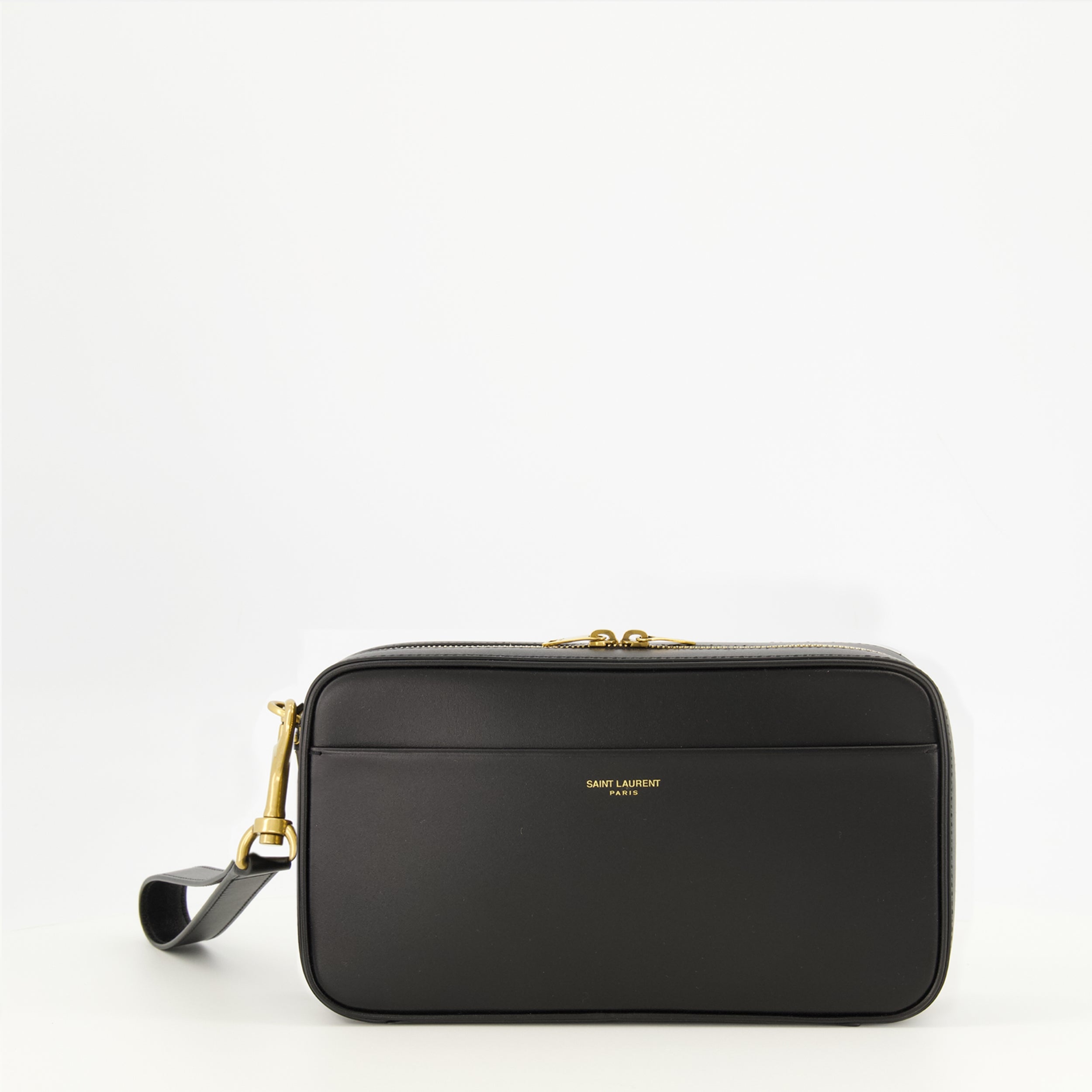 Image de l'article Pochette Saint Laurent Paris noir de la marque Saint Laurent pour Homme - Saison Printemps-Été 2026 - Vue de Face