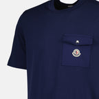 T-shirt T-shirt con Logo e Tasca Moncler Blu scuro Homme