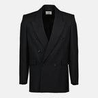 Imagen del blazer negro de lana para hombre de Saint Laurent - Temporada Otoño-Invierno 2025 - Vista Frontal