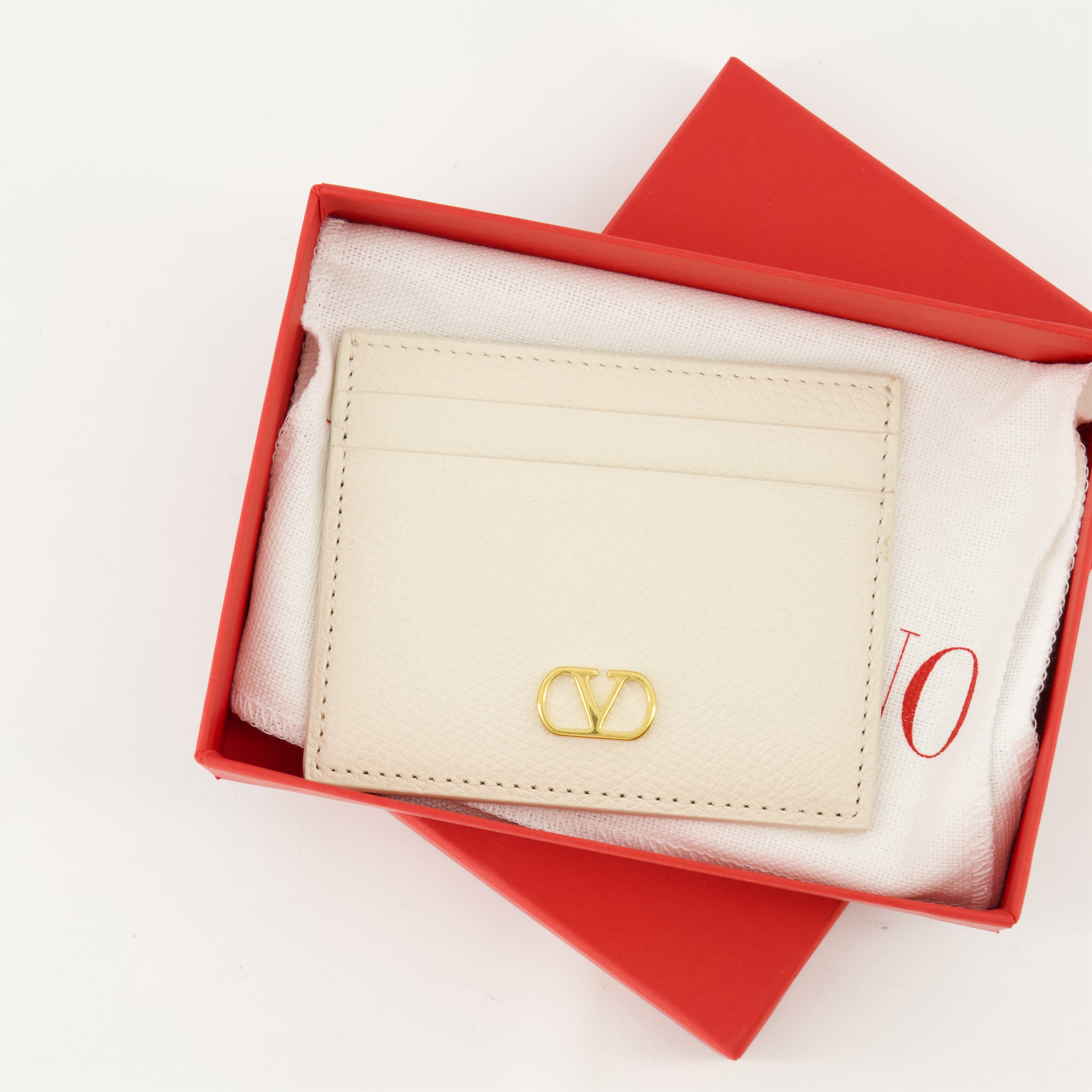 Petite maroquinerie Porte-cartes VLogo Valentino Garavani Beige Femme