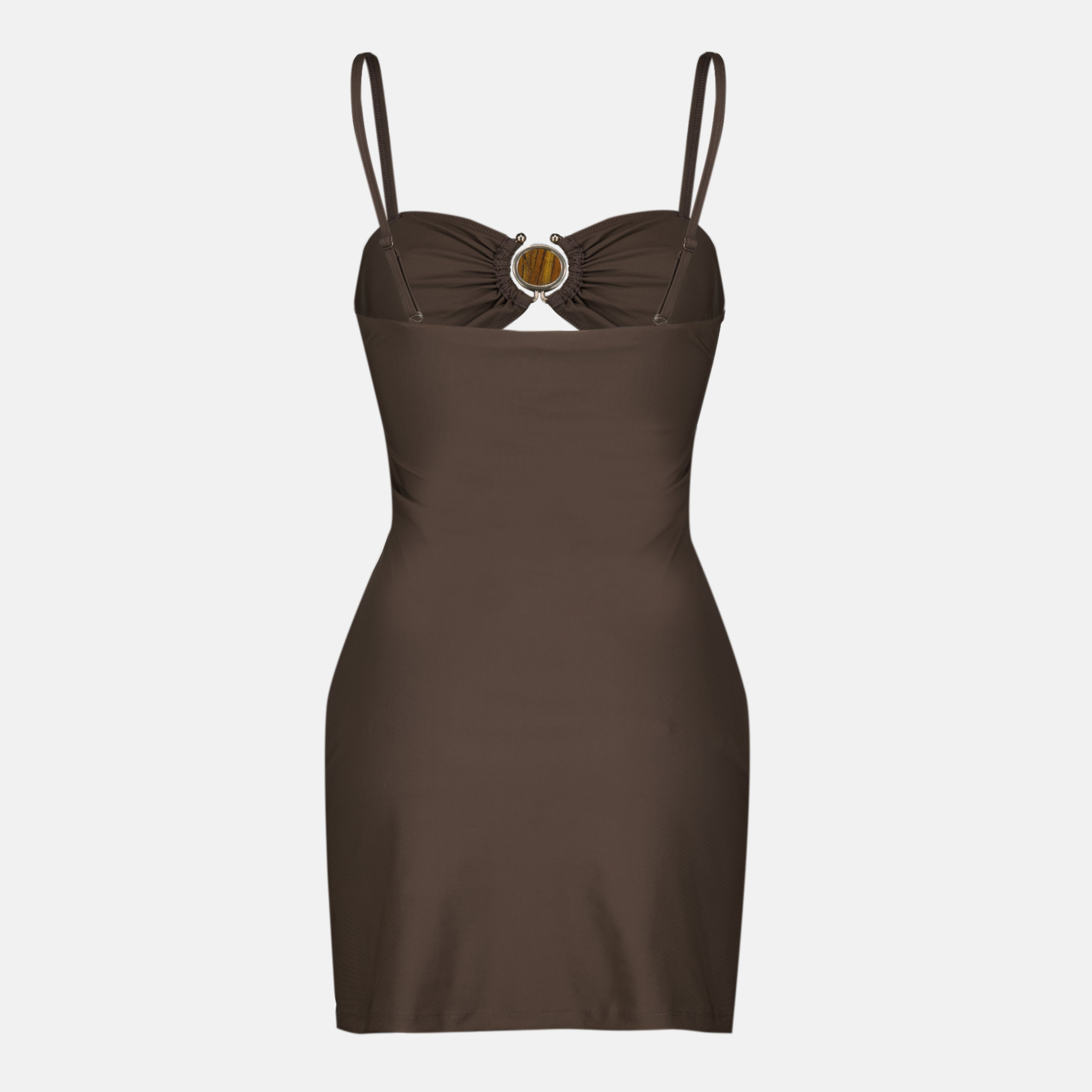 Image de l'article Robe de plage courte marron de la marque Christopher Esber pour Femme - Saison Printemps-Été 2026 - Vue de Dos