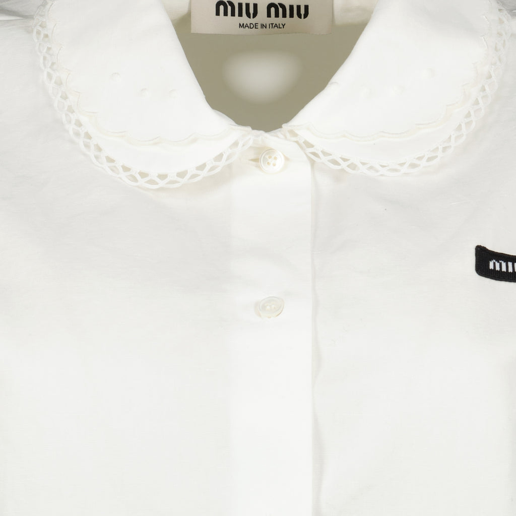 Chemises ホワイトポプリンシャツ Miu Miu Blanc Femme