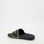 Scarpe aperte Pantofole con Logo Versace Nero Femme