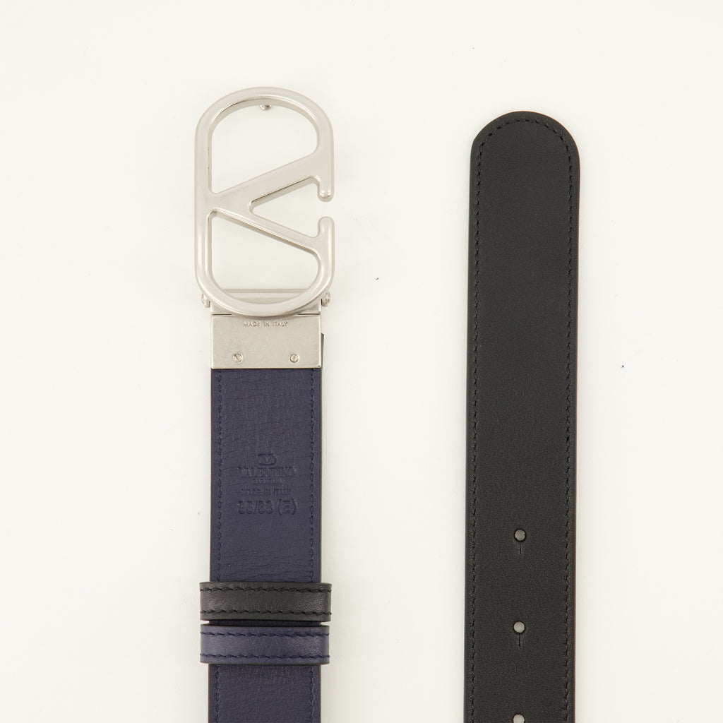 Ceintures Ceinture VLogo réversible bleu marine Valentino Garavani Bleu foncé Homme