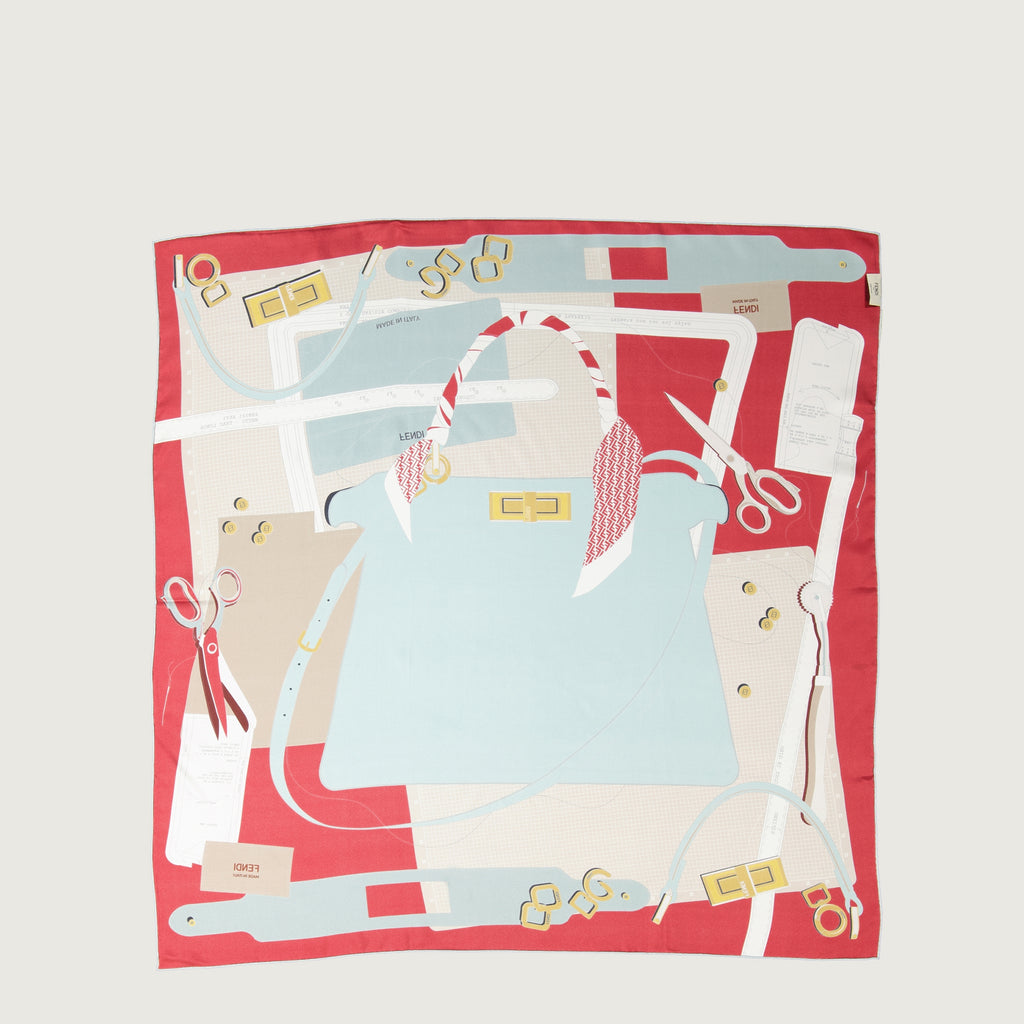 Schals und handschuhe Seidenschal Fendi Blau Femme