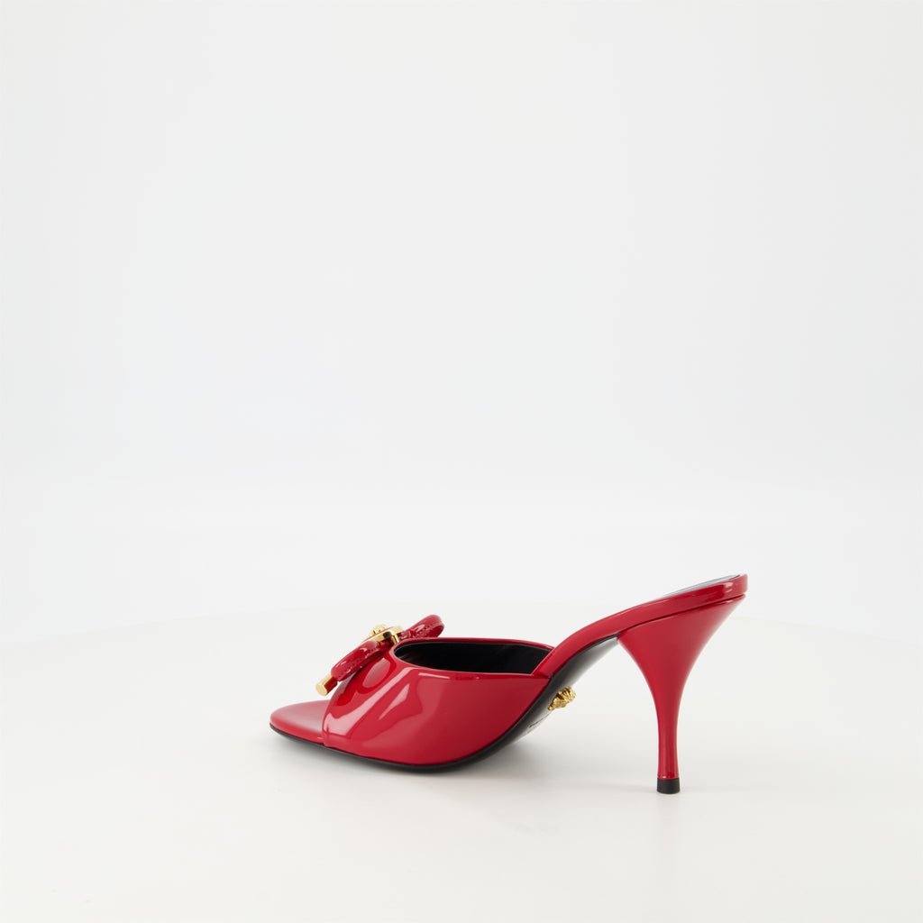 Open shoes Bow Heel Mules Versace Red Femme