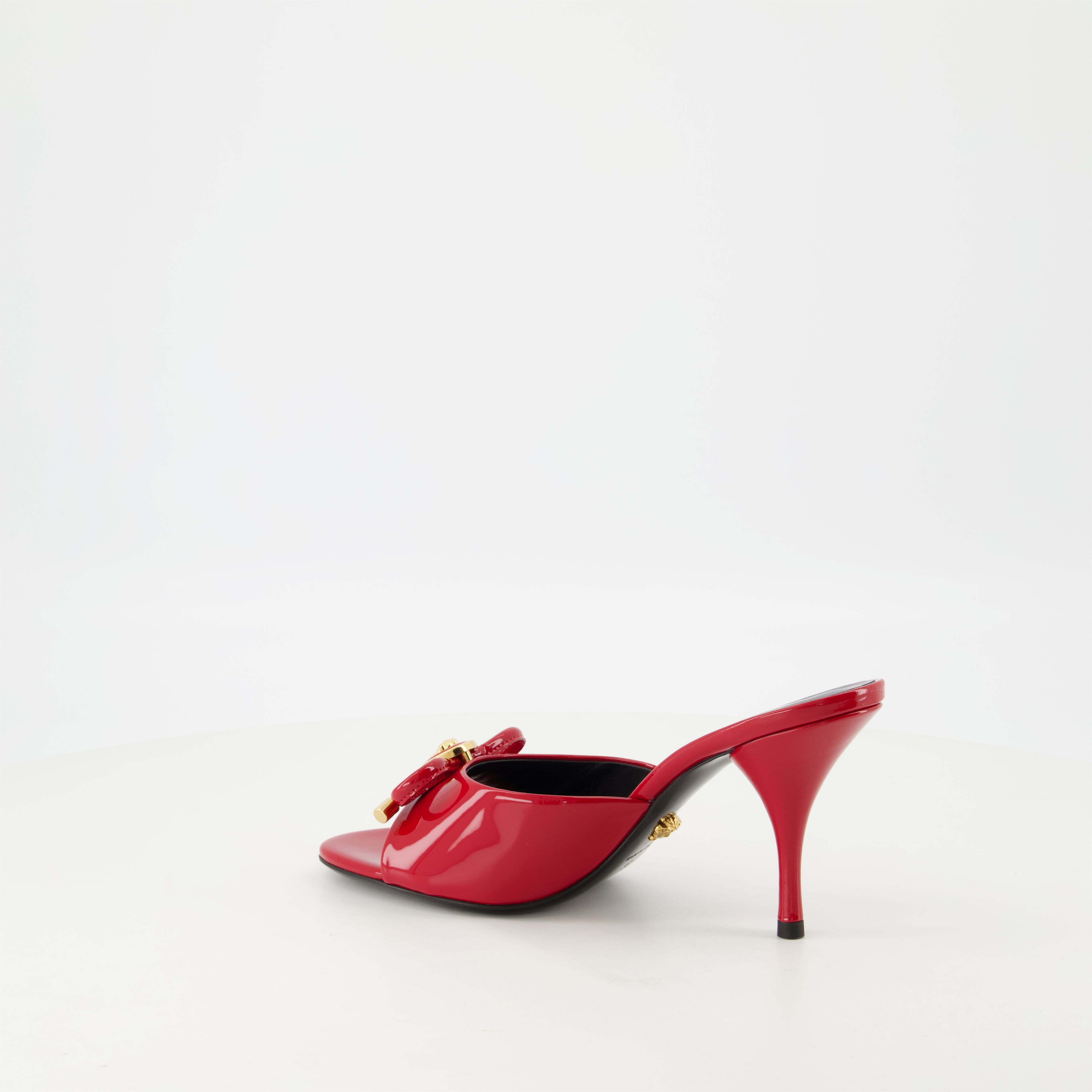 Open shoes Bow Heel Mules Versace Red Femme