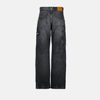Pantalones Jeans Cargo Gris Versace Negro Homme