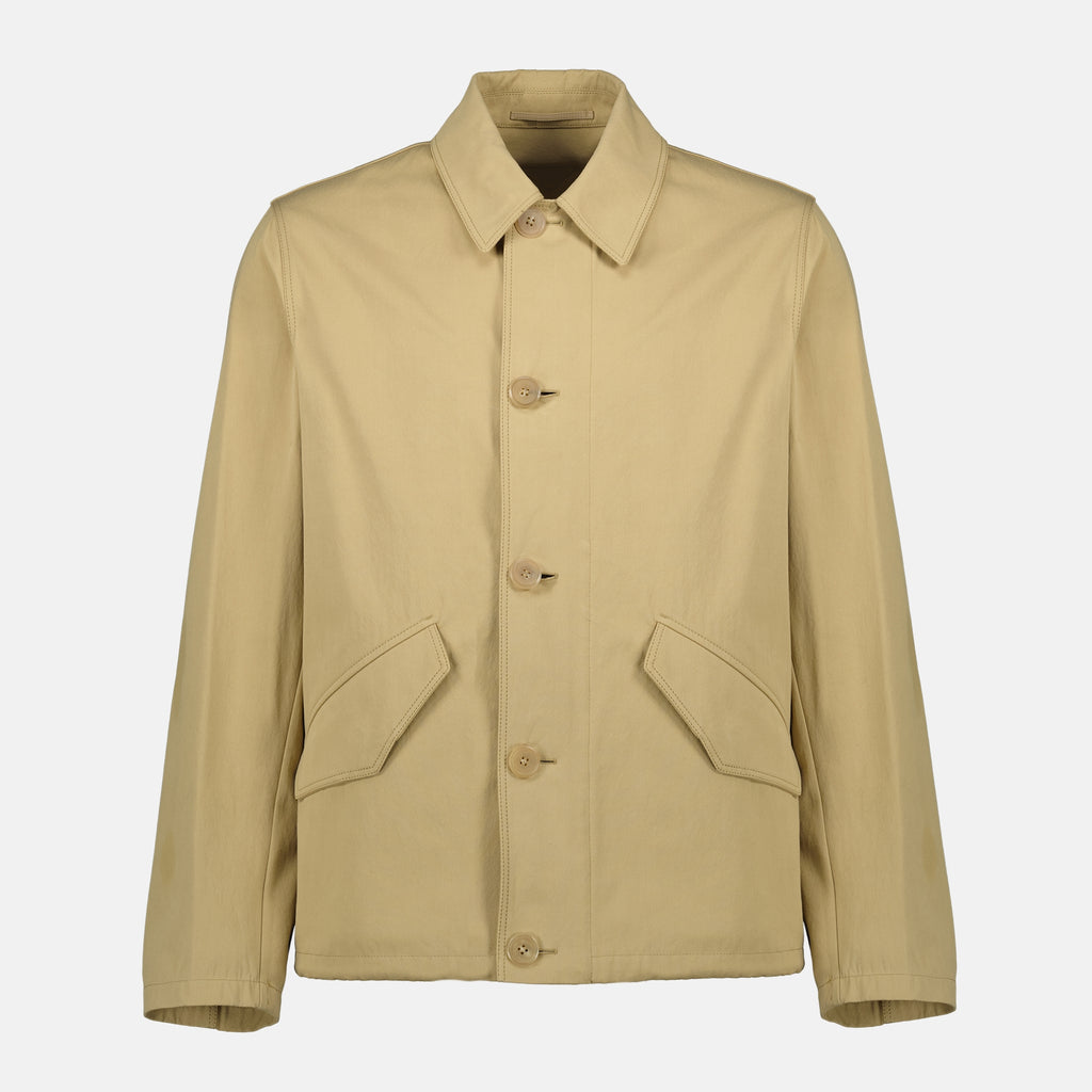 Image de l'article Veste en coton beige de la marque Prada pour Homme - Saison Printemps-Été 2026 - Vue de Face