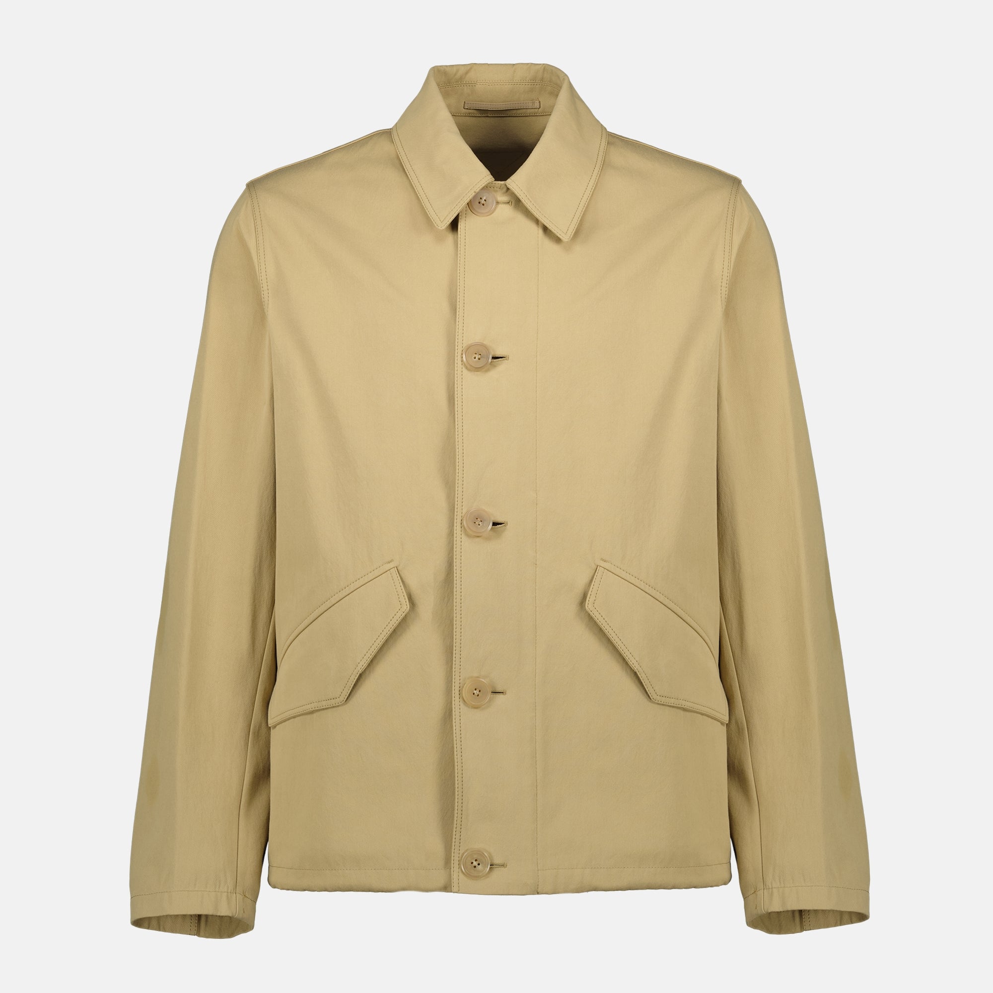 Image de l'article Veste en coton beige de la marque Prada pour Homme - Saison Printemps-Été 2026 - Vue de Face