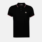 Bild des Moncler Herren Polos mit dreifarbigen Paspelierungen - Herbst-Winter 2025 - Vorderansicht